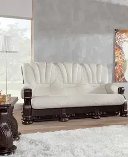 Sedacie súpravy PYKA Cezar III kožená sedacia súprava wenge / biela (White snow)