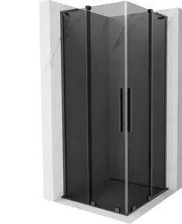 Sprchovacie kúty MEXEN/S - Velar L Duo sprchovací kút, posuvné dvere 90 x 90, grafit, gun gray kartáčovanáana 871-090-090-02-43-66