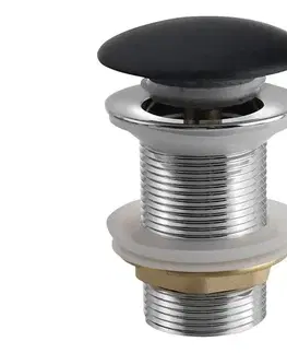 Svietidlá Sapho - Odtoková vpusť do umývadla Click-Clack BLOK, priemer 6,7 cm, marquin/matná čierna 2401-931