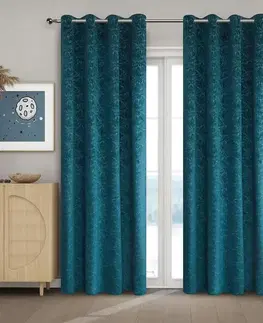 Závesy do spálne Záves na priechodkách NELA YC11934/280G/21/140x250 tyrkysový