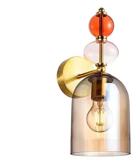 Svietidlá Light Prestige Nástenné svietidlo TROPEA 1xE27/15W/230V zlaté/dymovo-béžové LP-2004/1W AM