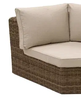 Záhradné stoličky a kreslá DEOKORK Ratanový rohový diel BORNEO LUXURY (hnedá)