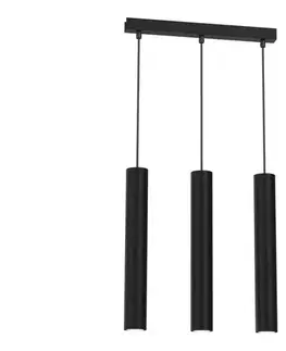 Svietidlá  Luster na lanku HUDSON 3xGU10/8W/230V čierna MLP8792