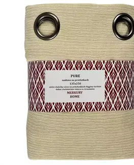 Závesy do spálne Záves na prechodkách Pure 135x250 ecru Merkury Home