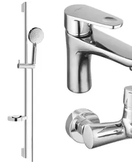 Sprchy a sprchové panely MEXEN/S - Kama DS75 Set umývadlové a vaňové batérie s príslušenstvom, chróm 72503DS75-00