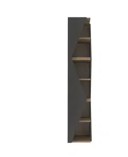 Knižnice Knižnica Arrow - Black, Walnut