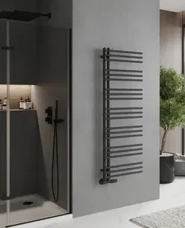 Radiátory do kúpeľne MEXEN - Neptún vykurovací rebrík/radiátor 1400 x 500 mm, 532 W, antracit W101-1400-500-00-66