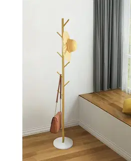 Stojacie vešiaky KONDELA Tukan vešiak zlatá / biela