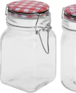 Dózy na potraviny Kinekus Sklenená dóza na potraviny, 250ml s tesnením karo viečko, hermetická