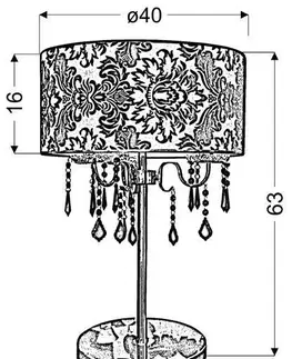 Stolové lampy Stolová lampa červená čierna zamatová Astor