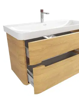 Kúpeľňový nábytok Kúpeľňová skrinka s umývadlom SAT Fusion 97,5x53x45 cm dub medový mat SATFUSION2100DMUBA SATFUSION2100DMUBA