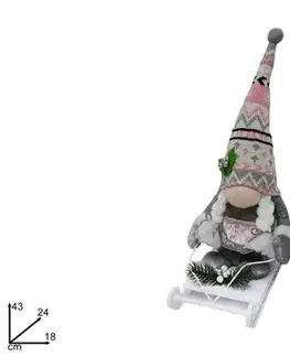 Vianočné dekorácie MAKRO - Škriatok vianočný 43cm rôzne druhy