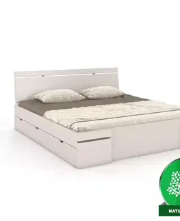 Dvojlôžkové postele Posteľ borovicová Skandica Sparta maxi+zásuvka 180X200 biela