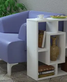 Regály SOVI príručný regál, biela matná