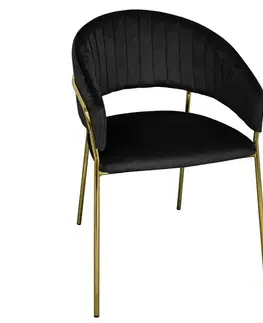 Čalúnené stoličky Stolička Lido 80171g čierna/zlatá