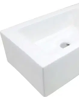 Umývadlá DEANTE - SQUARE - Keramické umývadlo, na dosku, pravé - biele CGS_6U2R