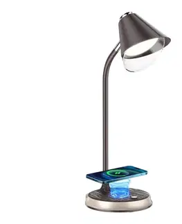Lampy  08971L - LED Stmievateľná stolná lampa FINCH LED/9W/12/230V hnedá/zlatá 08971L