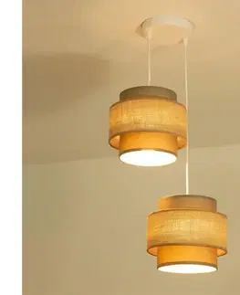 Svietidlá BRILAGI - Luster na lanku RESNA 2xE27/60W/230V pr. 30 cm hnedá/béžová H0373