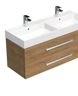 Kúpeľňový nábytok Kúpeľňová skrinka s umývadlom SAT Cube Way 120x53x46 cm dub Hickory CUBE461202DHSAT CUBE461202DHSAT