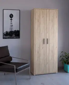 Šatníkové skrine KONDELA Servo Typ 5 dvojdverová šatníková skriňa dub artisan