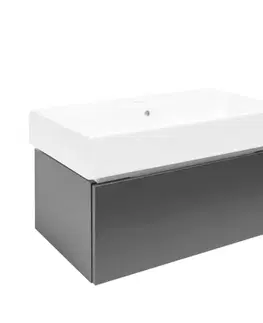 Kúpeľňový nábytok Kúpeľňová skrinka s umývadlom SAT Feel 80x30x46 cm antracit mat SATFEEL80ANTU2 SATFEEL80ANTU2