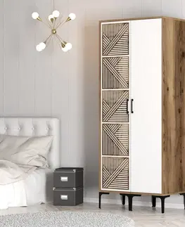 Šatňové skrine Šatníková skriňa Kumsal PS - Walnut, White