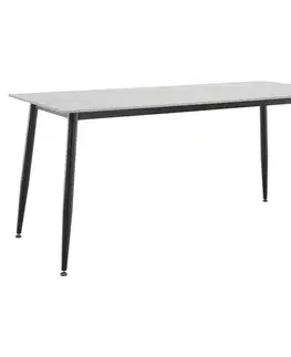 Jedálenské stoly KONDELA Florenc Typ 2 jedálenský stôl 160x80 cm biely mramor / čierna