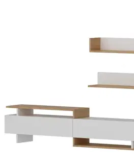 Obývacie steny TV skrinka / Obývacia stena Ayaz - White, Teak