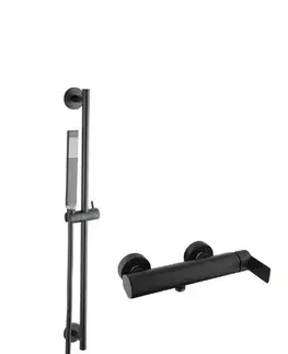 Kúpeľňové batérie Sprchová batéria SAT B-Way so sprchovacím setom 150 mm čierna SATBSBW268SET SATBSBW268SET