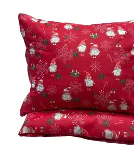 Obliečky Obliečky bavlnené Vianočné Merry Christmas red 200x140cm+90x70cm TiaHome