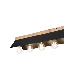 Svietidlá  Stropné svietidlo ESME 5xE27/15W/230V čierna/dub LM-5.256
