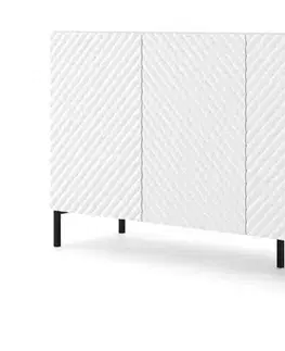Komody ArtBm Komoda SURF 200 | 4D Prevedenie: Biely mat / zlaté nohy
