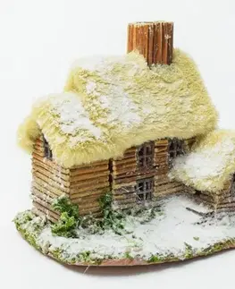 Vianočné ozdoby a dekorácie Kinekus Dekorácia domček 19x14x16,5 cm prírodný