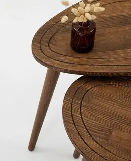 Konferenčné stolíky Súprava odkladacích stolíkov Sweet Walnut, 2 ks