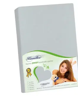 Plachty Bellatex Jersey prestieradlo Kamilka stredne sivá, 180 x 200 cm