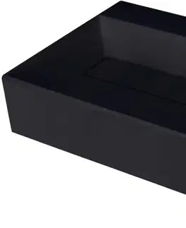 Umývadlá DEANTE - Correo nero Granitové umývadlo na dosku, s krycou doskou CQR_NU6M
