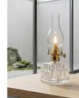 Lampy BRILAGI - Petrolejová lampa MERLIN číra/zlatá 8590828169345