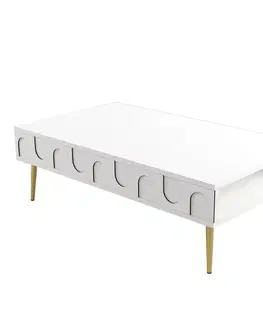Konferenčné stolíky Konferenčný stolík Lyon 33 - White, Gold