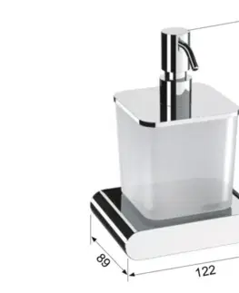 Držadlá k vani SAPHO - FLORI dávkovač mydla 300ml, mliečne sklo, chróm RF019