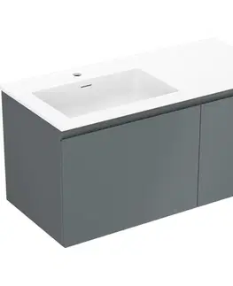 Kúpeľňový nábytok MEXEN/S - Orio kúpeľňová skrinka 100 cm s umývadlom Otis ľavá, 1S, 1D, grafit mat/biela mat 91A13-10047-3-BBFF66-W18L01