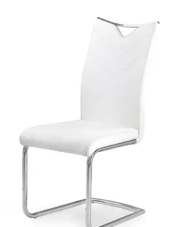 Jedálenské stoličky HALMAR K224 jedálenská stolička biela / chróm