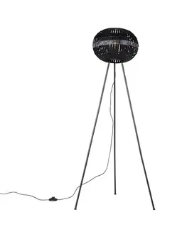 Stojace lampy Moderná stojaca lampa trojnožka čierna - Zoë