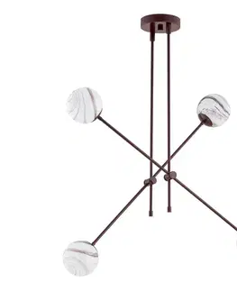 Svietidlá Argon 1842 - Luster na tyči ABSOS 4xE14/7W/230V alabaster hnedá 1842