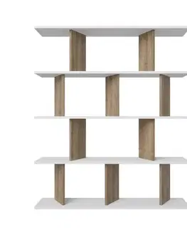 Knižnice Knižnica Grace - White, Walnut