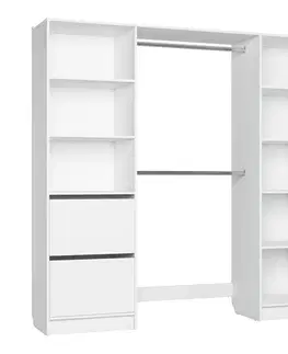 Šatníkové skrine NABBI Saletor šatníkový organizér so zásuvkami biela