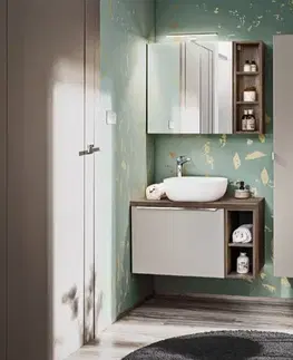 Skrinky do kúpeľne ArtCom Zrkadlová skrinka SANTA FE Taupe 84-60 | 60 cm