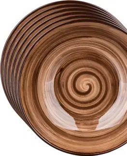 Taniere Banquet Súprava 6 hlbokých tanierov Palas 18 cm, hnedá
