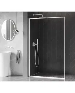 Sprchové dvere MEXEN/S - Kyoto-F L Sprchová zástena WALK-IN s rámom 50 x 202, transparent 8 mm, biela 800-050-174-20-00