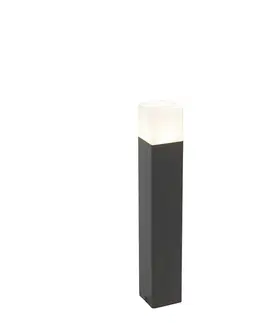 Zahradne stlpove lampy Stojaca vonkajšia lampa čierna s opálovým bielym tienidlom 50 cm - Denmark