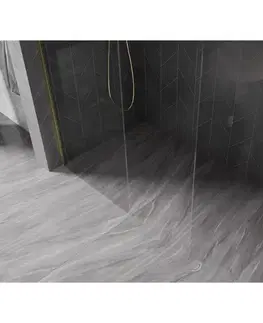 Sprchové dvere MEXEN/S - Kyoto-X Sprchová zástena WALK-IN 80 x 70, transparent 10 mm, zlato kefovaná 800-080-202-55-00-070-X